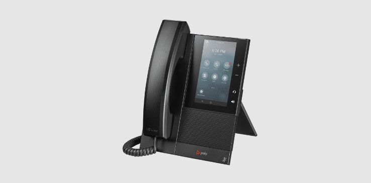 Poly CCX 500 touchscreen desk phone with handset Poly CCX 500 touchscreen desk phone with handset