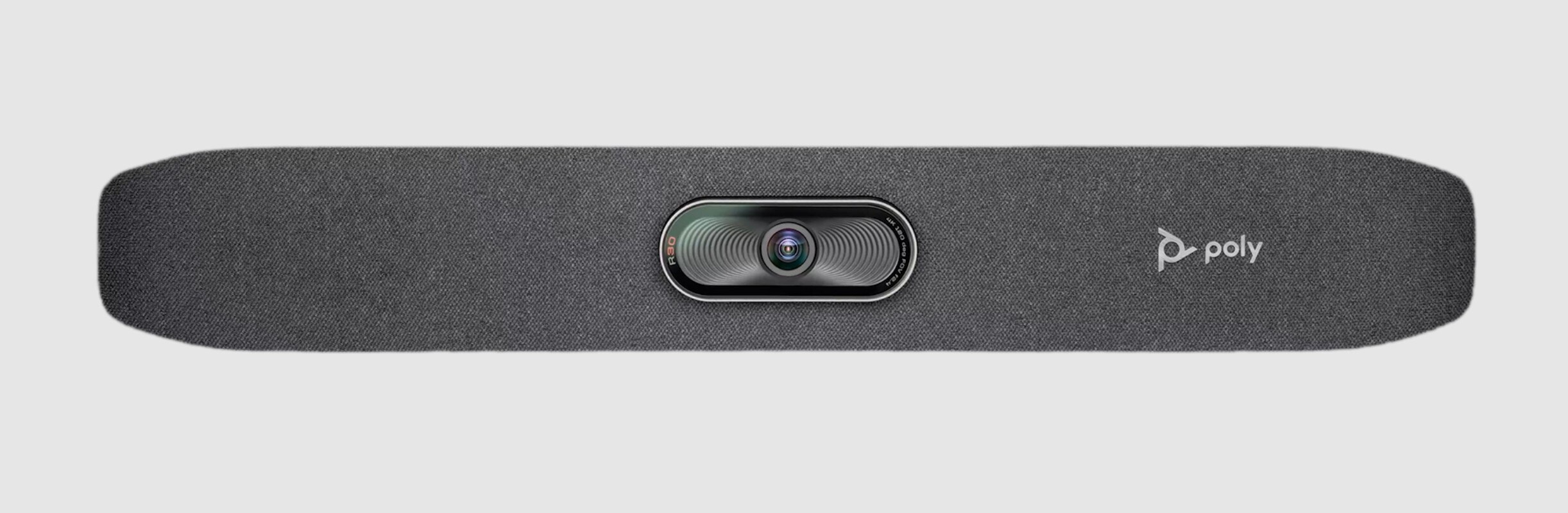 Video that zooms in on the Poly Studio R30 camera lens